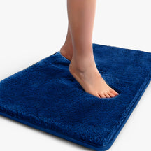 home & garden : Zachte Verdikte Badmat - Absorberend & Antislip - Grijs in Donkerblauw van Pantino
