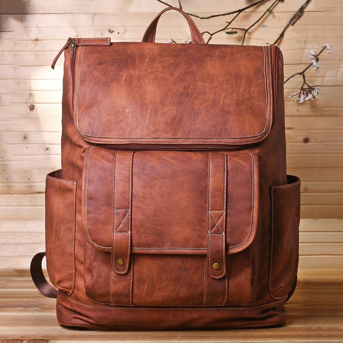 bags : Rugzak Heren Zwart - Vintage Anti-Diefstal Laptoprugzak voor , Geschikt voor 15,6 Inch in van Pantino