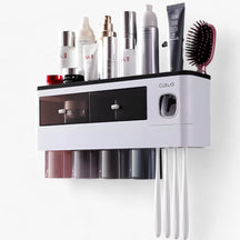 home & garden : Automatische Dispenser - Wandmontage met Opbergvak - Zwart in Zwart 4 Bekers van Pantino