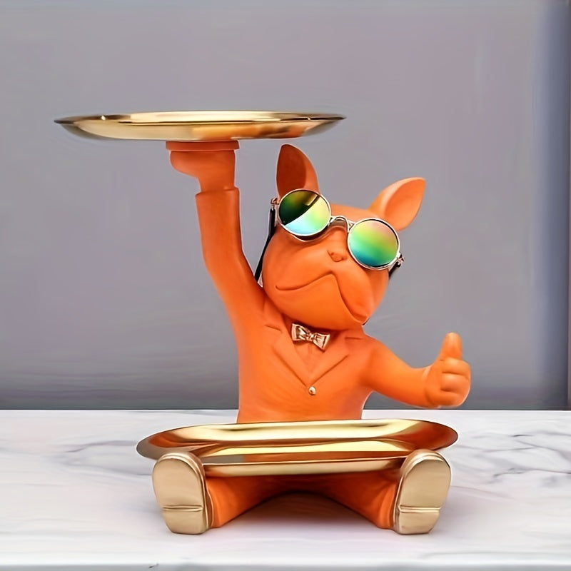 home & garden : Decoratief Bulldog Standbeeld - Oranje in Oranje van Pantino