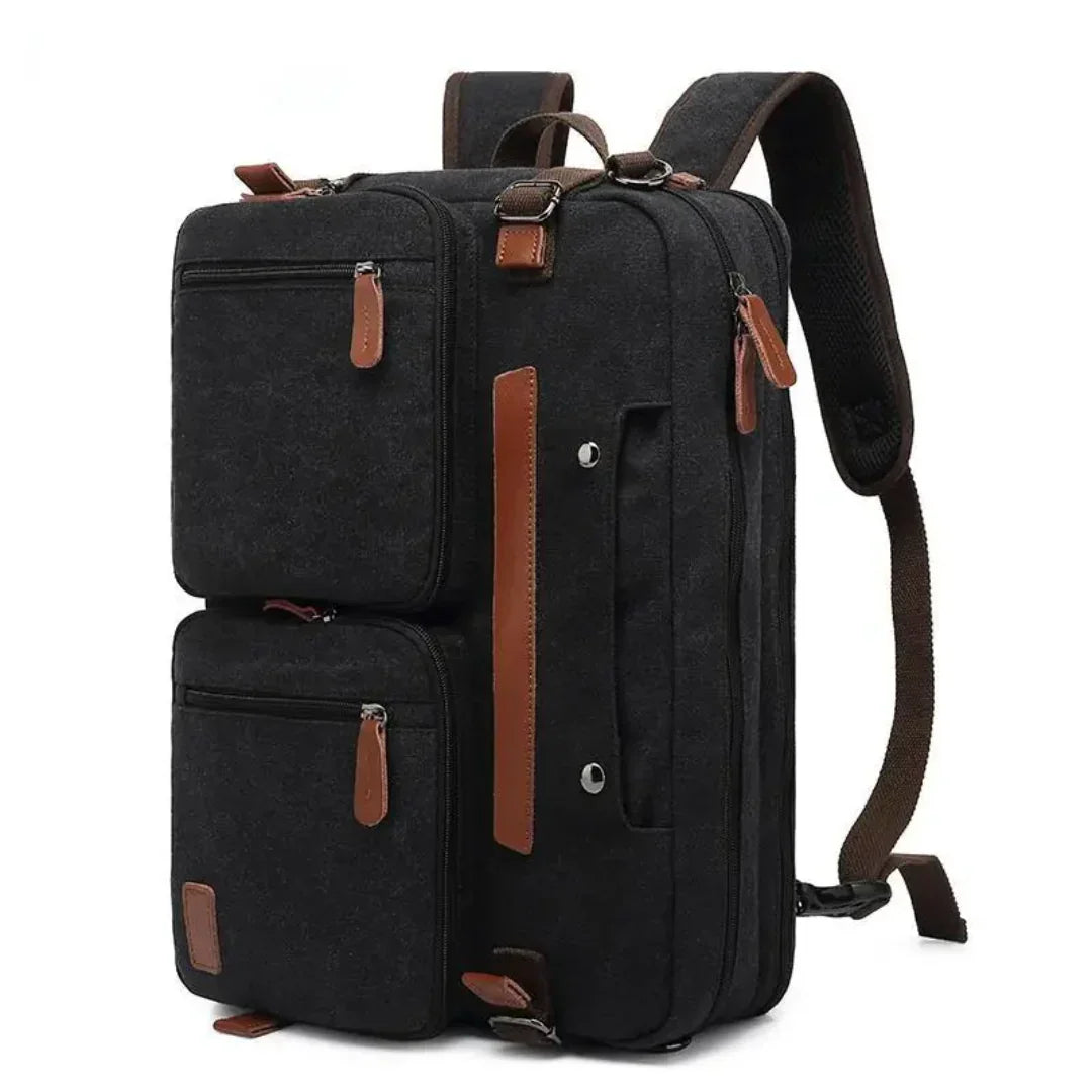 bags : Julia Uniek Rugzak Dames - Rugzak - Laptop Rugzak in Canvas Zwart van Pantino