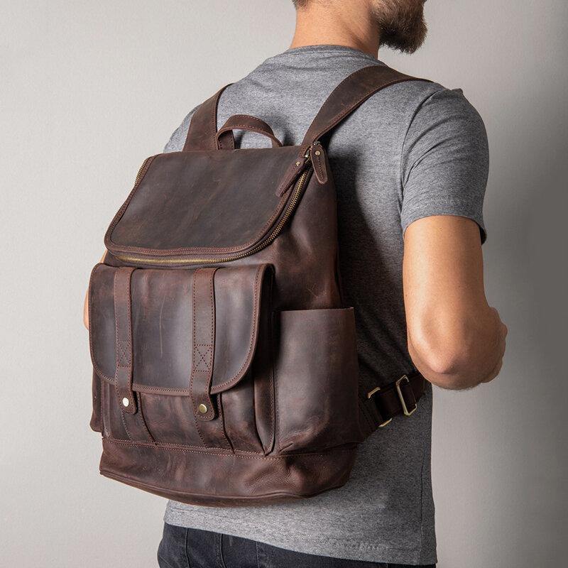 bags : Rugzak Heren Zwart - Vintage Anti-Diefstal Laptoprugzak voor , Geschikt voor 15,6 Inch in van Pantino