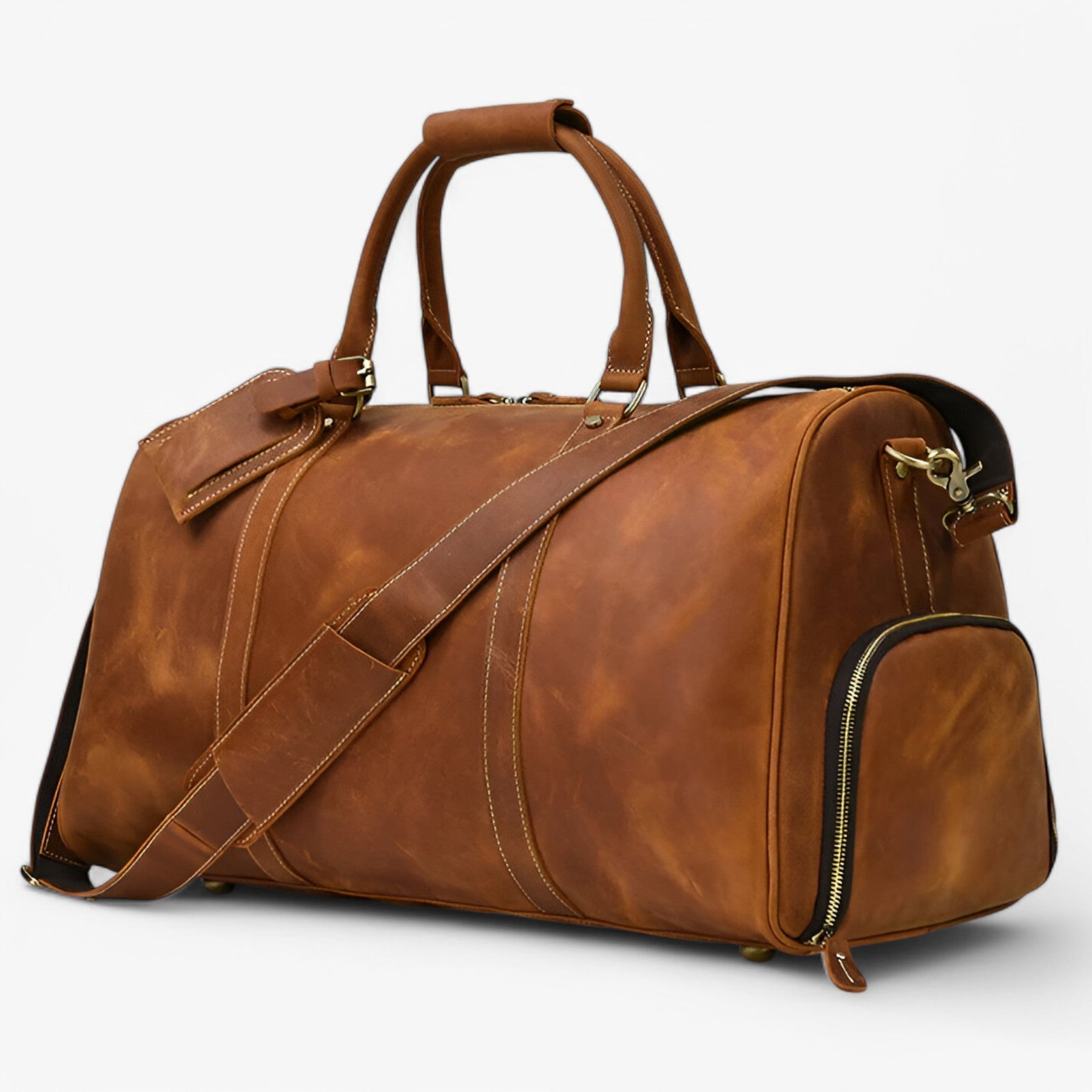 bags : Reistas Bruin 55cm - Elegante Lederen Leer in van Pantino