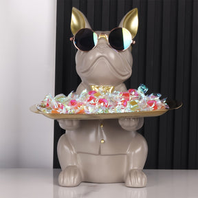home & garden : Multifunctionele Bulldog Opbergstandbeeld - Marineblauw Zittend in van Pantino