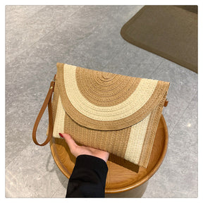 bags : Handgemaakte Geweven Tassen op het Strand - Crèmewit in Patchwork Kleur van Pantino