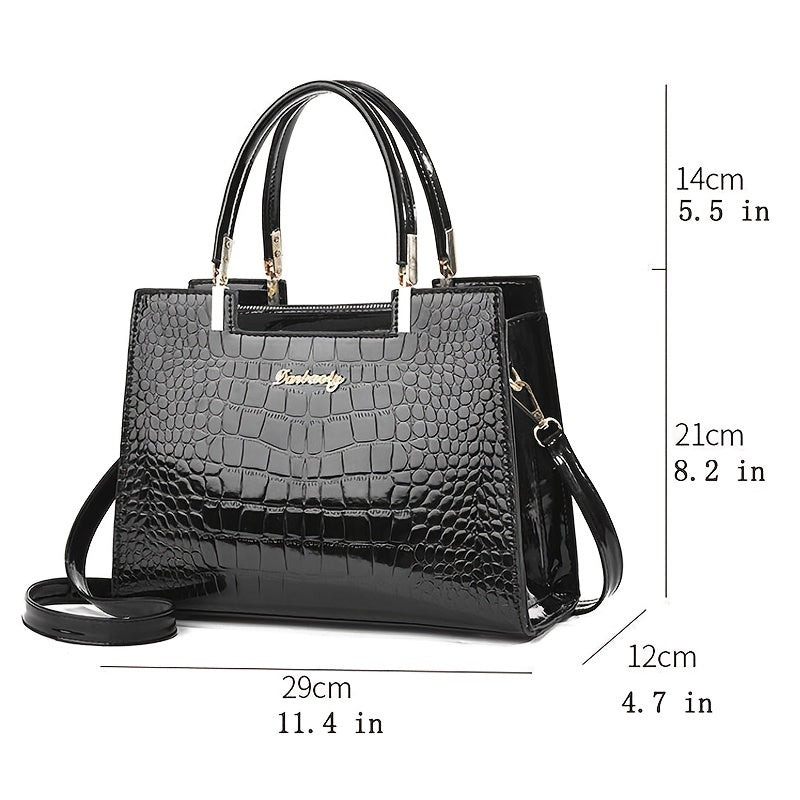 bags : Glossy Handtas - Bruin in van Pantino