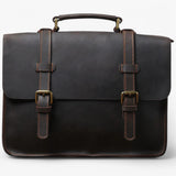 Leder-Schultertasche - Schwarz