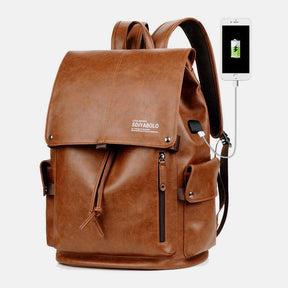 bags : Rugzak Heren Zwart - Waterdichte Herenrugzak met Opladen Via USB - Geschikt voor een Laptop van 13,3 Inch in Brown van Pantino