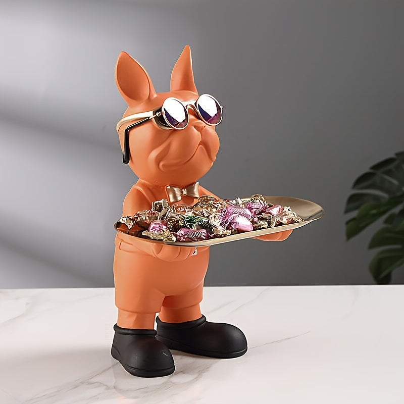 home & garden : Sleutelopbergkom Franse Buldog Sculptuur - Zwart in van Pantino