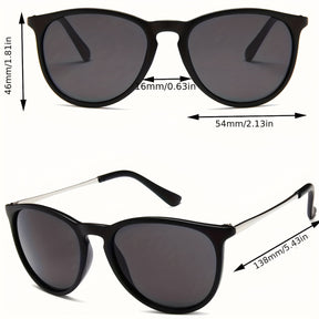 Sunglasses : Zonnebril Dames Zwart - Klassieke Vintage Metalen Montuur Ovale in van Pantino
