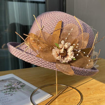 Beanie : Gebreide Krulmuts Beige - Comfortabele Katoen & Linnen Muts voor Dames/Heren in Paars M van Pantino