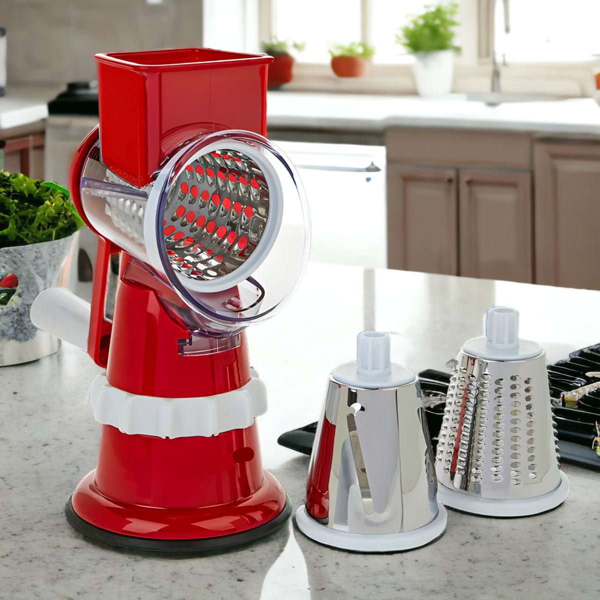 home & garden : QuickChop Pro+ - Professionele Groentesnijder - Grijs in Rood (4 beschikbaar) van Pantino