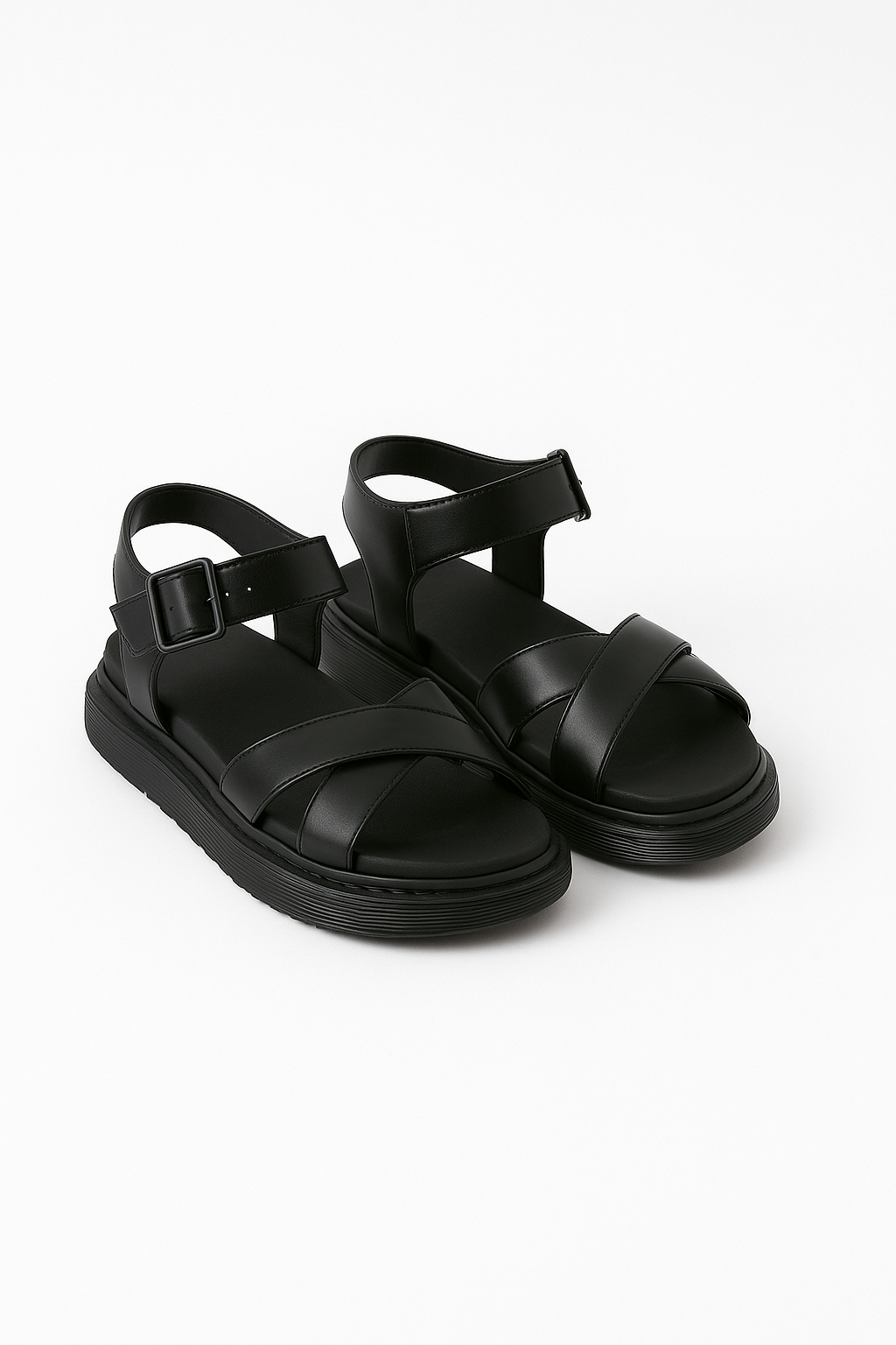 Sandals : Sandalen Artemis Plateau Heren met Gesp, Elegant en Comfortabel in Nero van Pantinoshop