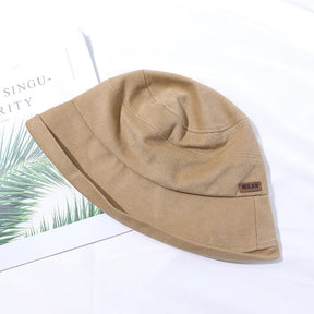 Bucket Hat : Eenvoudig Stiksel Emmer - Beige in Khaki van Pantino