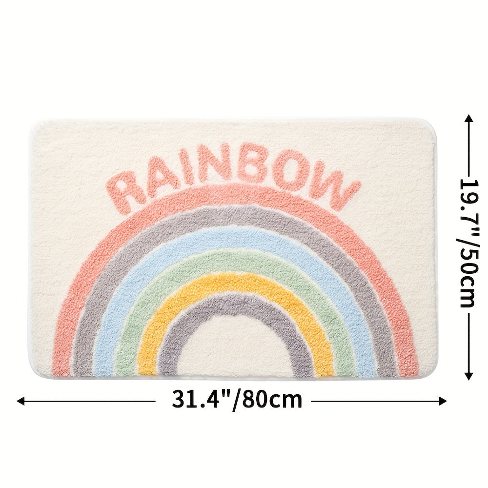 home & garden : Absorberende Antislip-Mat voor Toilet en Badkamer in 50*80cm Regenboog van Pantino