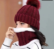Hat and Scarf Set : Stijlvolle Muts en Sjaal Set Wol - Warm Winter Combi - Wol in Rood van Pantino