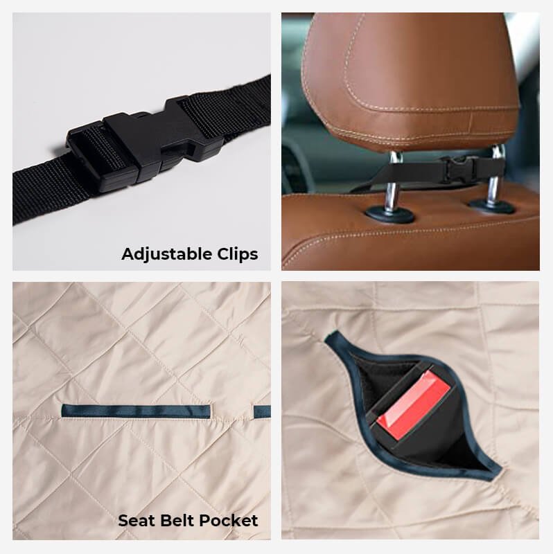 pets : Honden Auto Reisbed Crème Kaki - Comfortabel Veilig Reizen - Pluche in van Pantino