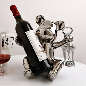 home & garden : BoozBear - Design Wijnfleshouder Gegalvaniseerd Zilver Keramiek in van Pantino