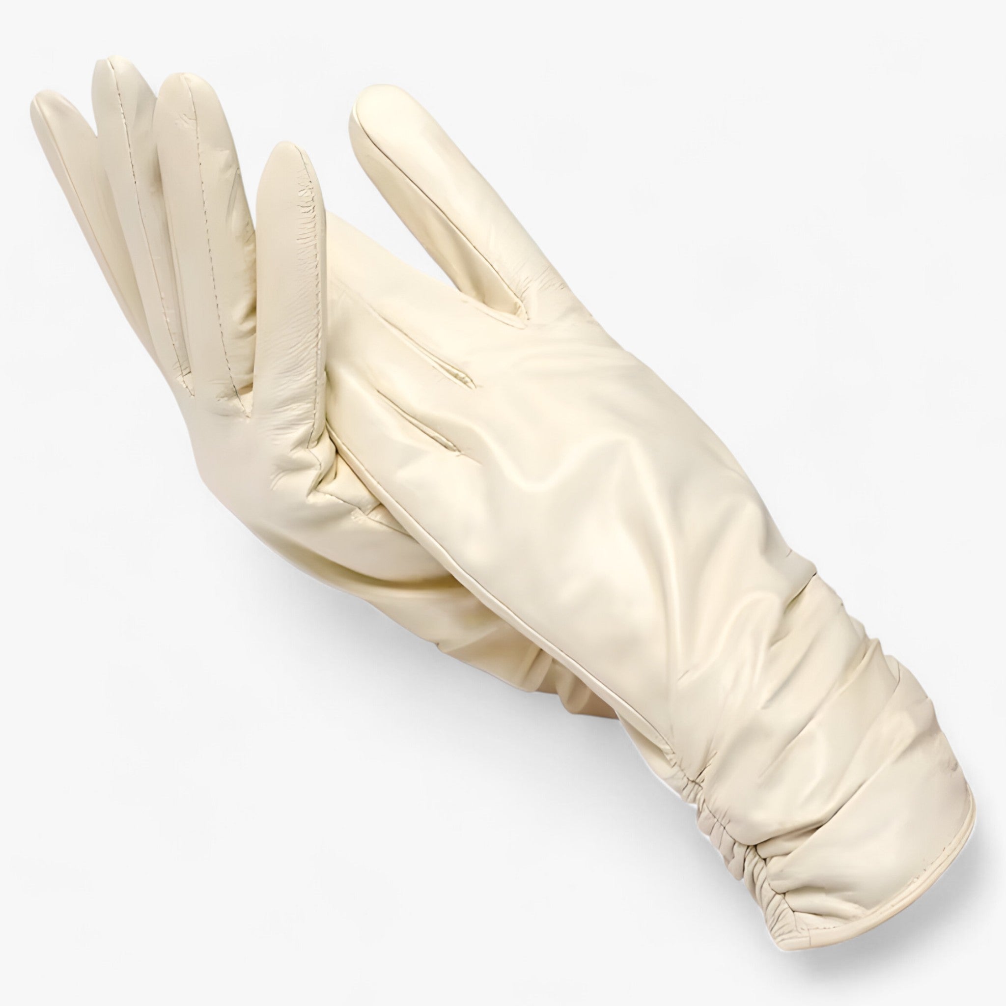 Sheepskin Gloves : Schapenvellen Handschoenen voor Vrouwen Dames - K Klasiek Stijl en Winterbescherming - Blauw Lac in Beige van Pantino