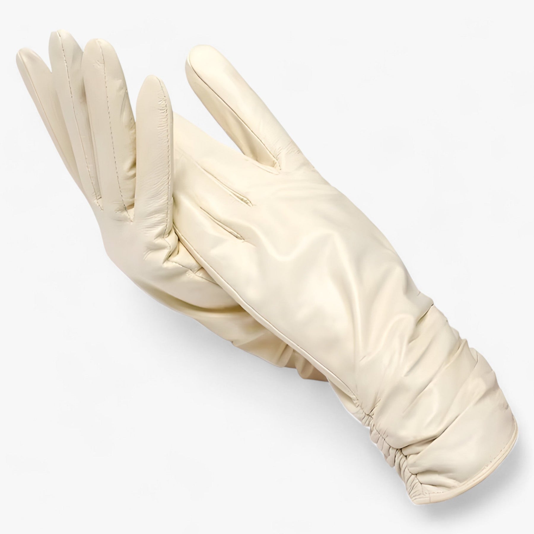 Sheepskin Gloves : Schapenvellen Handschoenen voor Vrouwen Dames - K Klasiek Stijl en Winterbescherming - Blauw Lac in Beige van Pantino
