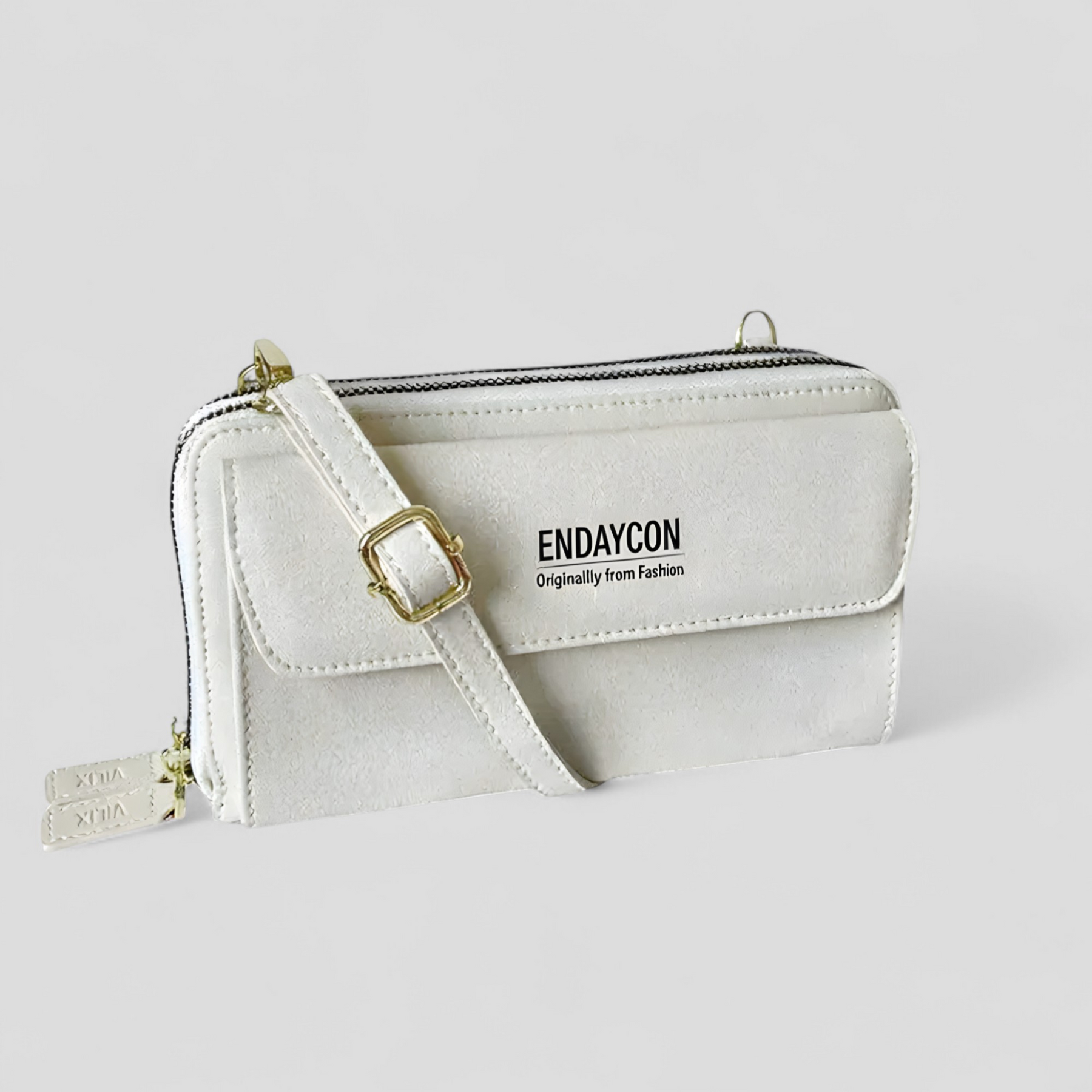 bags : EviBella - Compact Telefoontasje - Zwart in Beige (pre-order) van Pantino