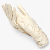 Sheepskin Gloves : Schapenvellen Handschoenen voor Vrouwen Dames - K Klasiek Stijl en Winterbescherming - Blauw Lac in Beige van Pantino