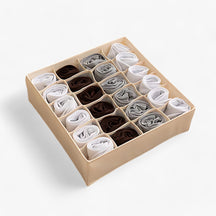 home & garden : Ondergoed Organizer - Opvouwbare Ladeverdeler - Houd Sokken en Bh's op een Nette Manier Gesorteerd in Beige 24 Compartimenten van Pantino