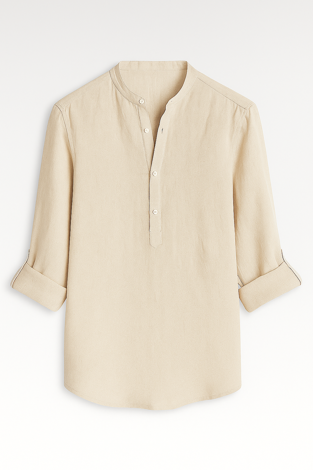 Men's Top Clothes : Lichtgewicht Linnen Herenoverhemd, Ademend, Lange Mouw in van Pantino