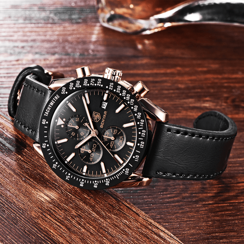 watches : Men's Waterproof Quartz Watch - Staal Zilver Blauw in van Pantino