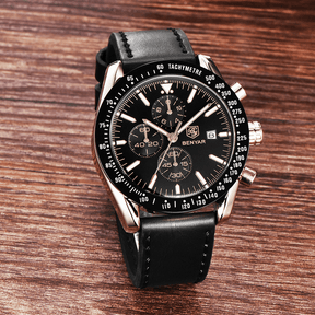 watches : Men's Waterproof Quartz Watch - Staal Zilver Blauw in van Pantino