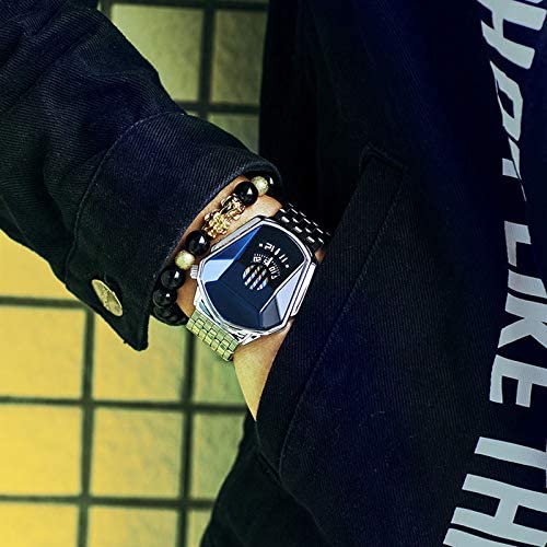 watches : Heren Horloge Blauw Goud - Luxe Diamant Stijl Polshorloge in van Pantino