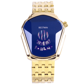 watches : Heren Horloge Blauw Goud - Luxe Diamant Stijl Polshorloge in van Pantino