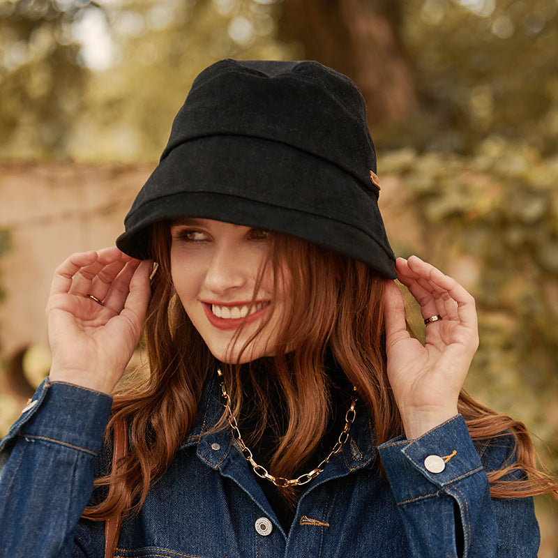 Bucket Hat : Eenvoudig Stiksel Emmer - Beige in van Pantino