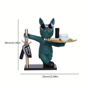 home & garden : Franse Bulldog Decoratie Beeldje - Zwart in Groen van Pantino