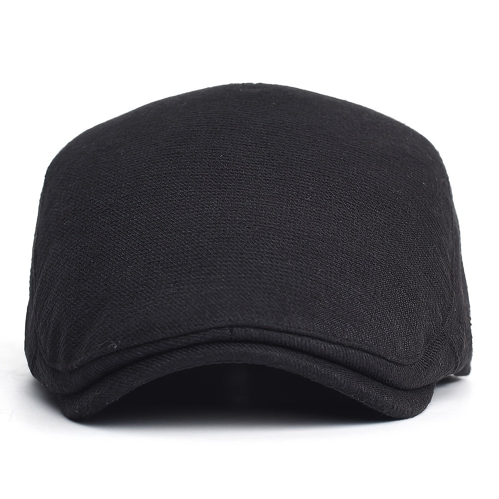 Newsboy Hat : Warme Newsboy Hoed, Cabbie Hoed, Gatsby Hoed Vintage - Zwart in van Pantino