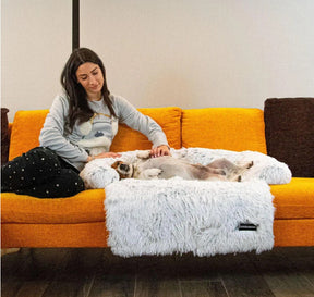 pets : Pluizig Hondenbed Grijs - Bank Bescherming Comfortabel - Pluche in van Pantino