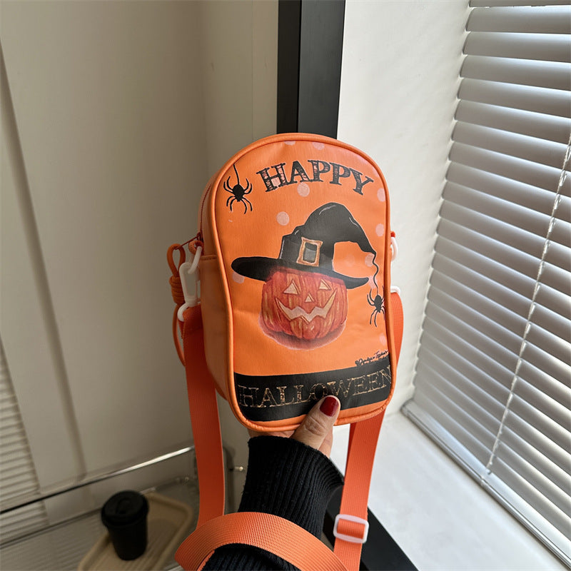 Gifts – Seasonal – Halloween : Halloween Schoudertas Dames - Compacte Pompoen PU Tas in van Loranza