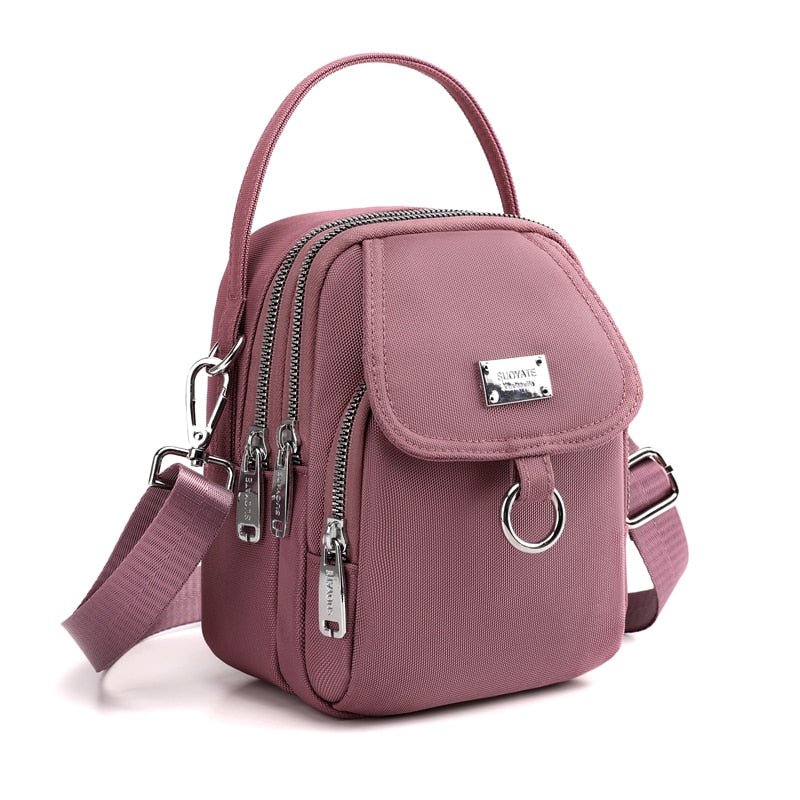 bags : Crossbody Tas Dames Zwart - Compact Dagelijks Gebruik - Kunstleer in Oudroze van Pantino