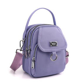 bags : Crossbody Tas Dames Zwart - Compact Dagelijks Gebruik - Kunstleer in Lila van Pantino