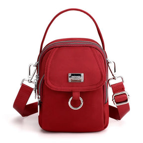 bags : Crossbody Tas Dames Zwart - Compact Dagelijks Gebruik - Kunstleer in Rood van Pantino