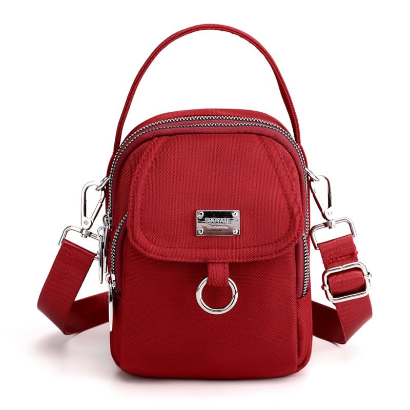 bags : Crossbody Tas Dames Zwart - Compact Dagelijks Gebruik - Kunstleer in Rood van Pantino