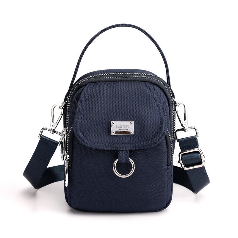 bags : Crossbody Tas Dames Zwart - Compact Dagelijks Gebruik - Kunstleer in Donkerblauw van Pantino