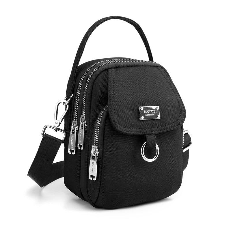 bags : Crossbody Tas Dames Zwart - Compact Dagelijks Gebruik - Kunstleer in Zwart van Pantino
