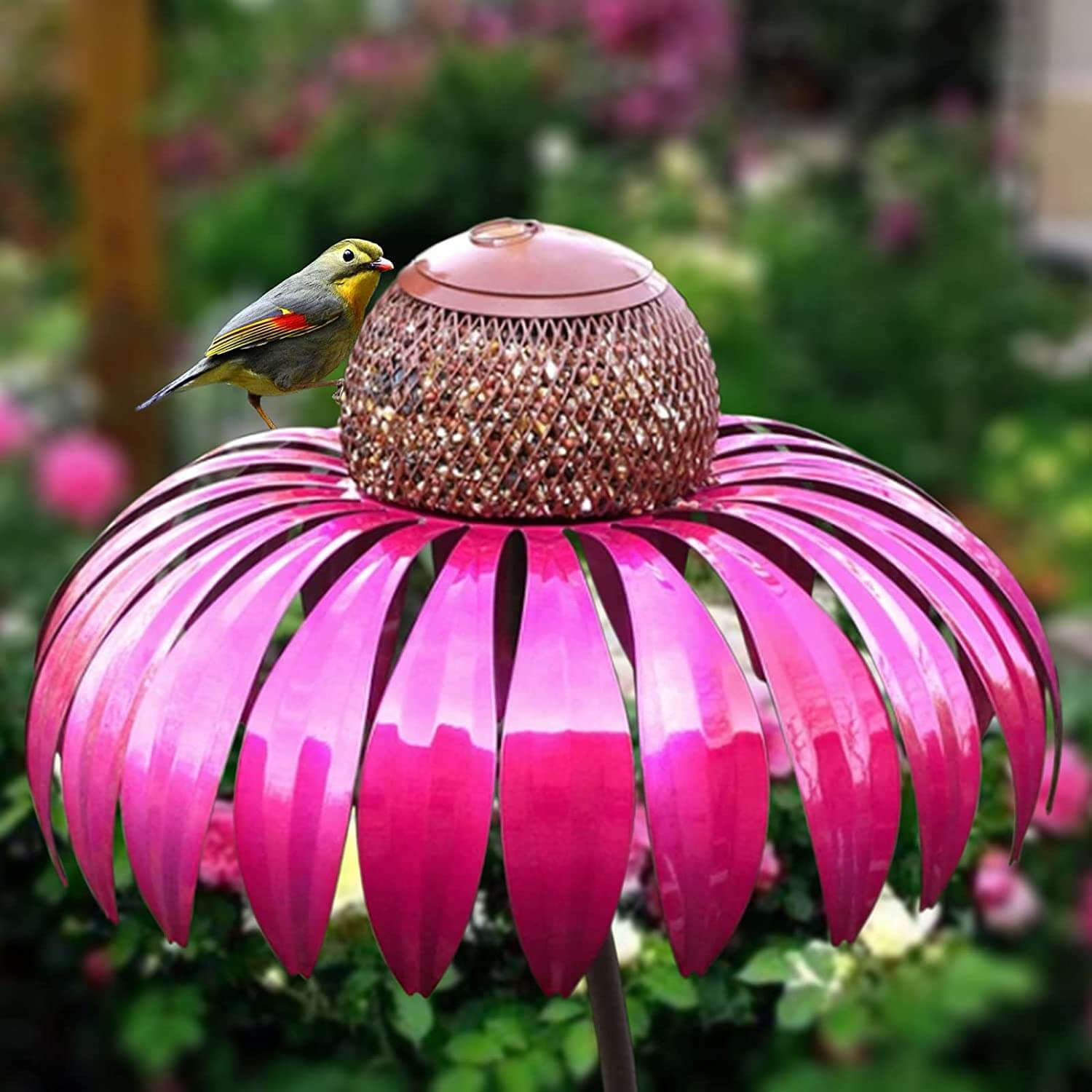 outdoor equipment : Coneflower Vogel Voederhuisje - Rood in van Pantino