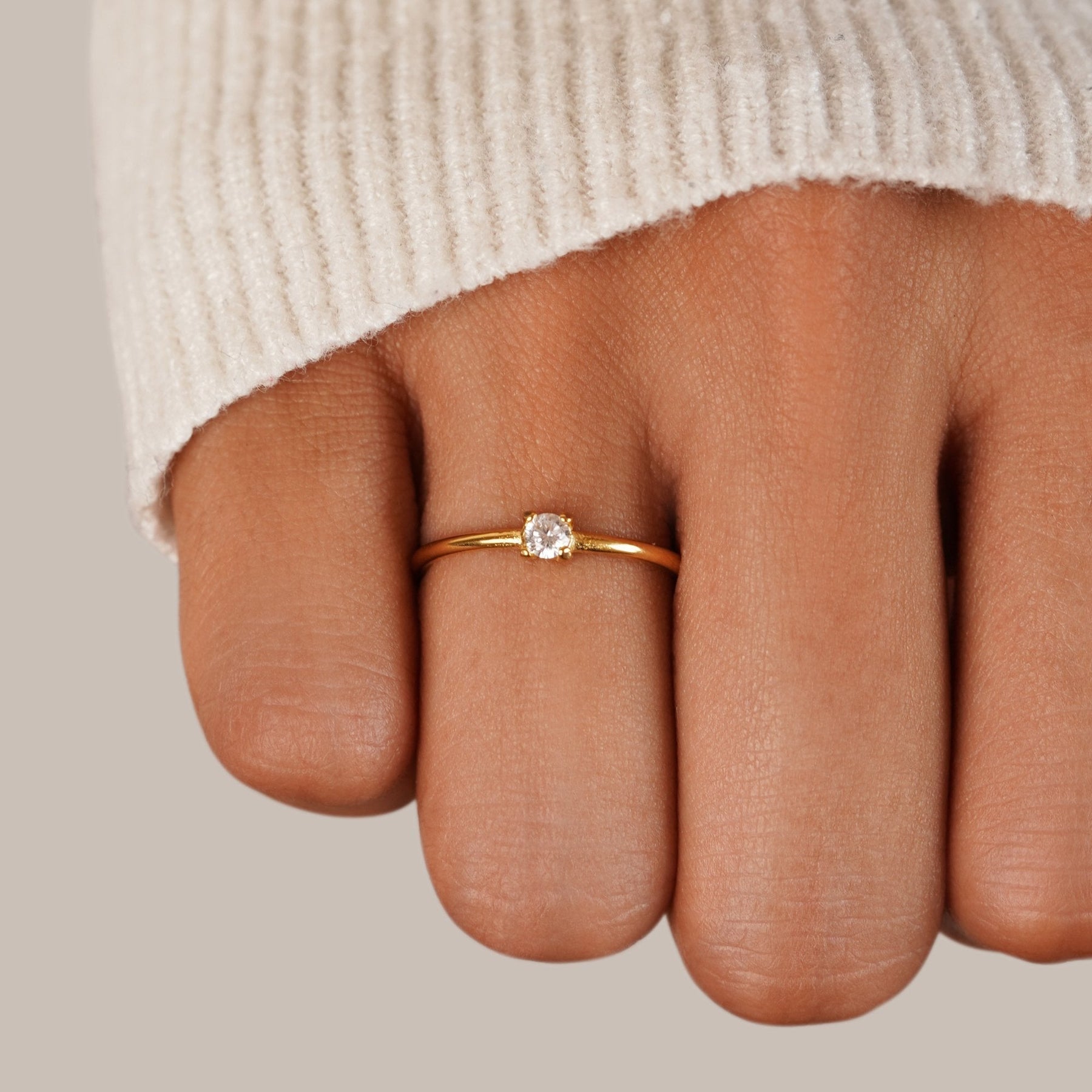 Ring : Ring Goud - Birthstone 18K Roestvrij Staal in van Pantino