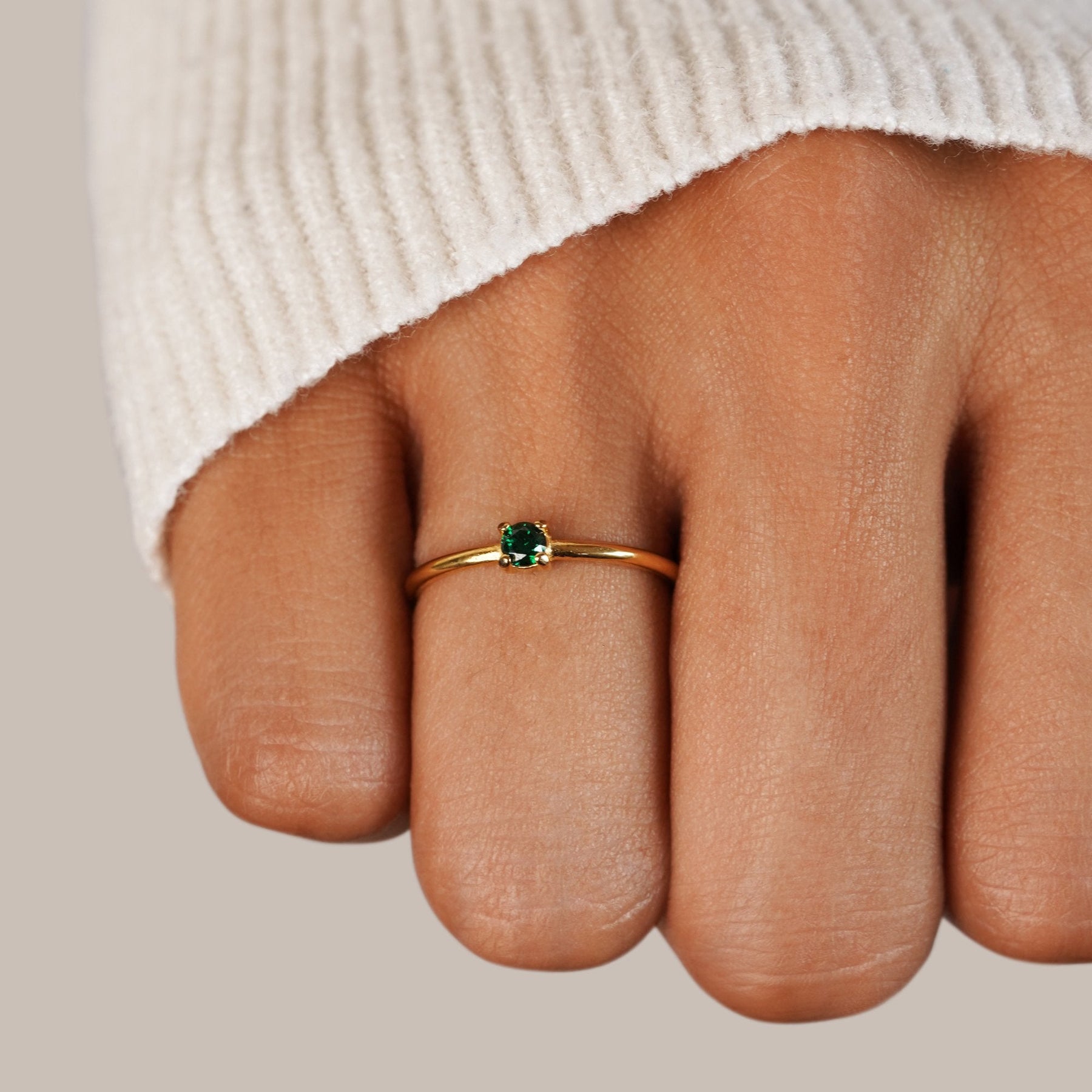 Ring : Ring Goud - Birthstone 18K Roestvrij Staal in van Pantino