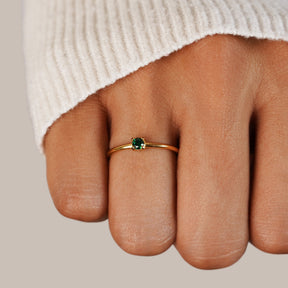Ring : Ring Goud - Birthstone 18K Roestvrij Staal in van Pantino