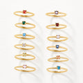 Ring Goud met Birthstone - 18K Verguld Roestvrij Staal Dames