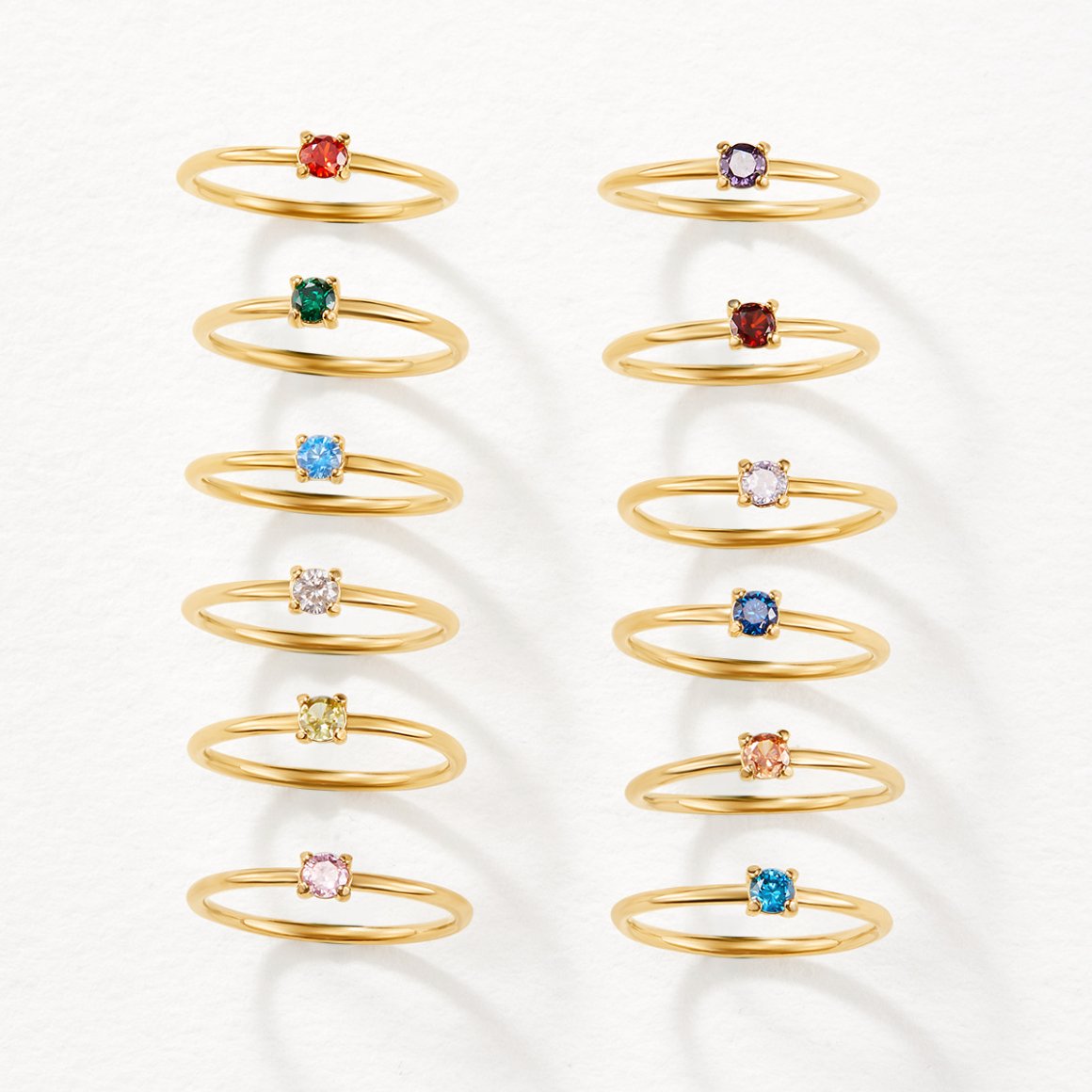 Ring : Ring Goud - Birthstone 18K Roestvrij Staal in van Pantino