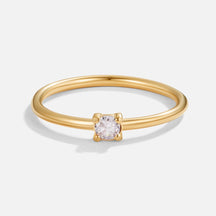 Ring : Ring Goud - Birthstone 18K Roestvrij Staal in Juni - Moonstone van Pantino